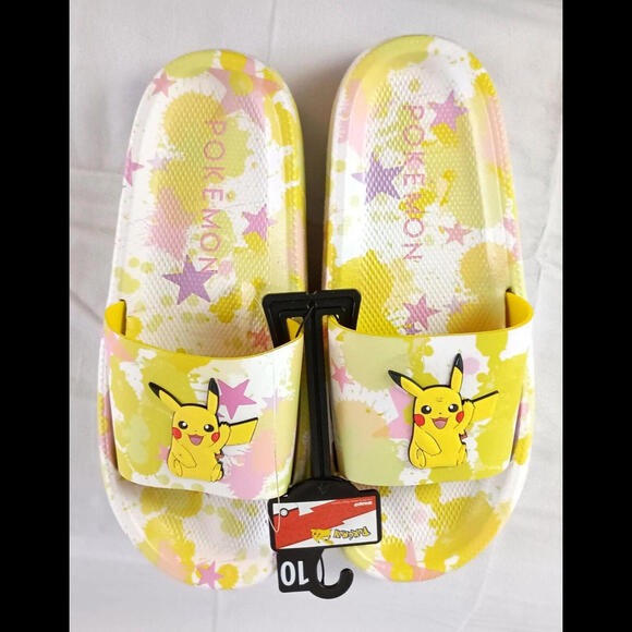 Ground Up Pokemon Slide sandals yellow New women size 10 men size 8