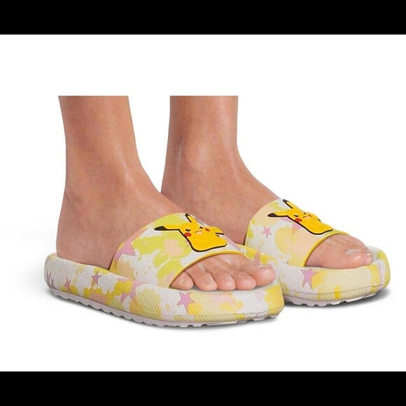 Ground Up Pokemon Slide sandals yellow New women size 10 men size 8