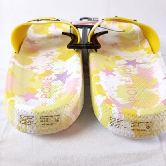 Ground Up Pokemon Slide sandals yellow New women size 10 men size 8