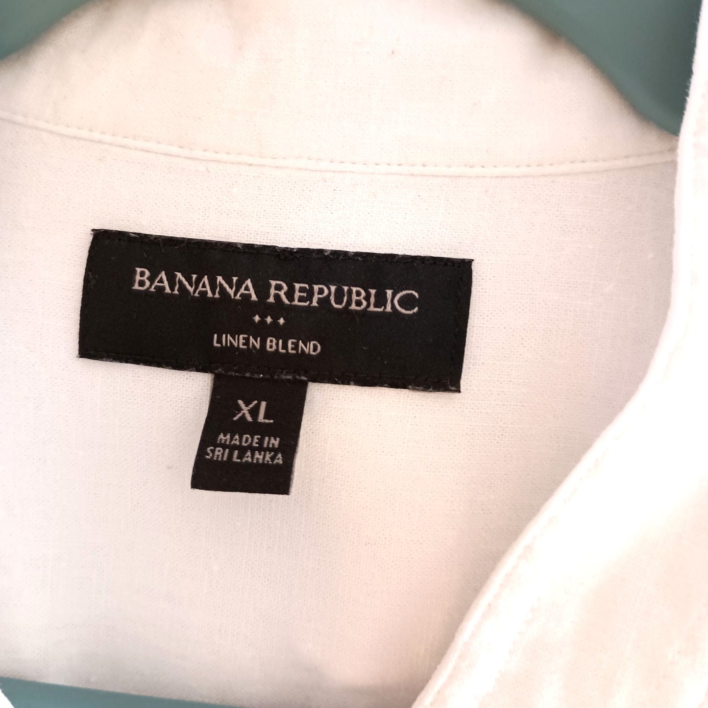 Banana Republic mandarin collar button front linen blend blouse size XL Excellent Pre-Loved Condition Sustainable Fashion