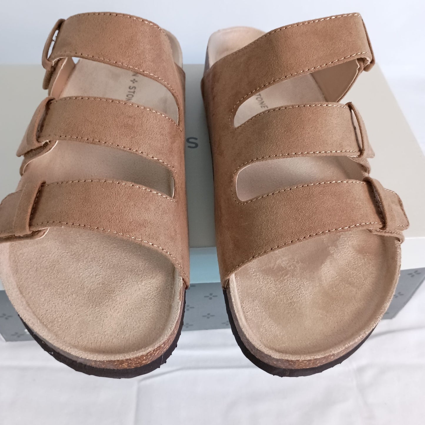 Sun & Stone Bowie footbed sandals wide fit New size 9