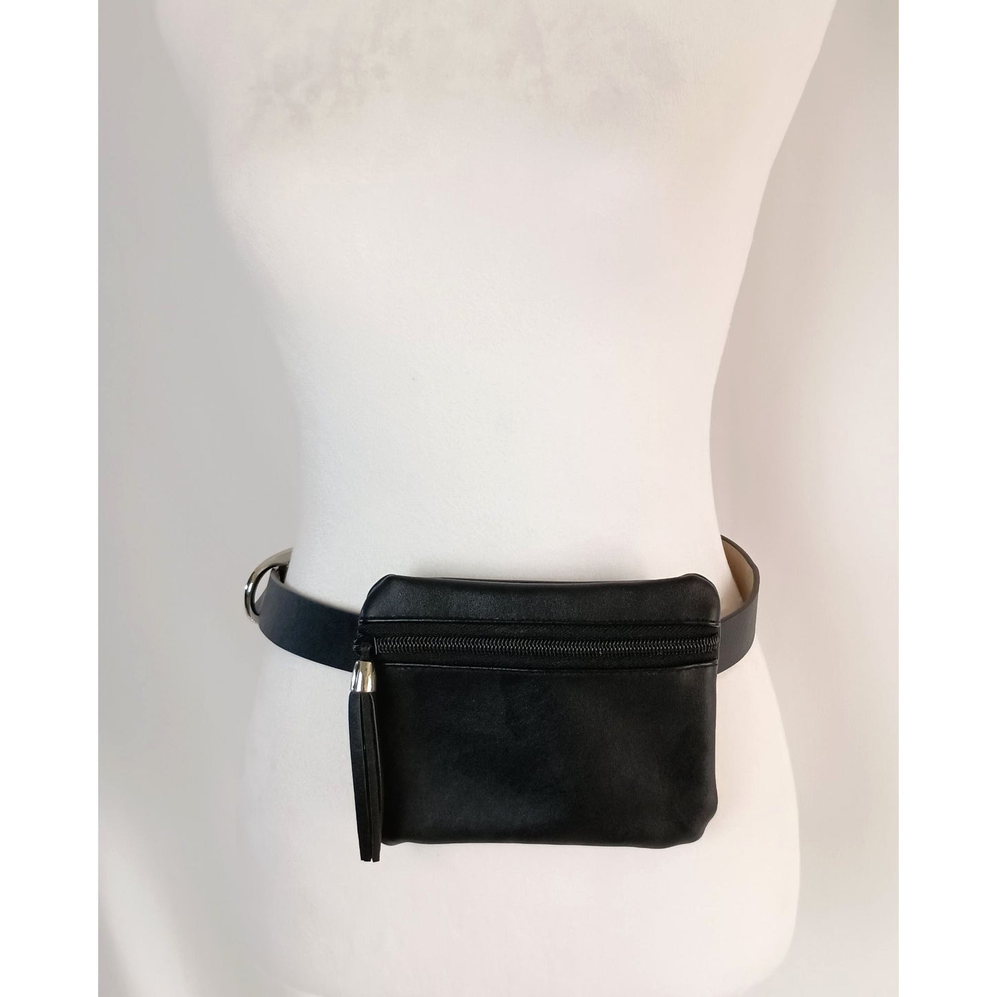 INC International Concepts black tasseled fanny waist belt bag size 1X