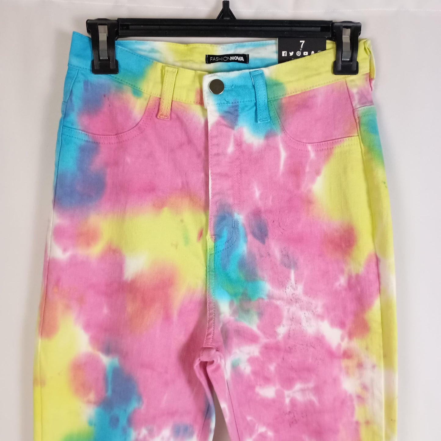 Fashion Nova Stay Vibin' Tie Dye Skinny Jeans - Multi Color size 7