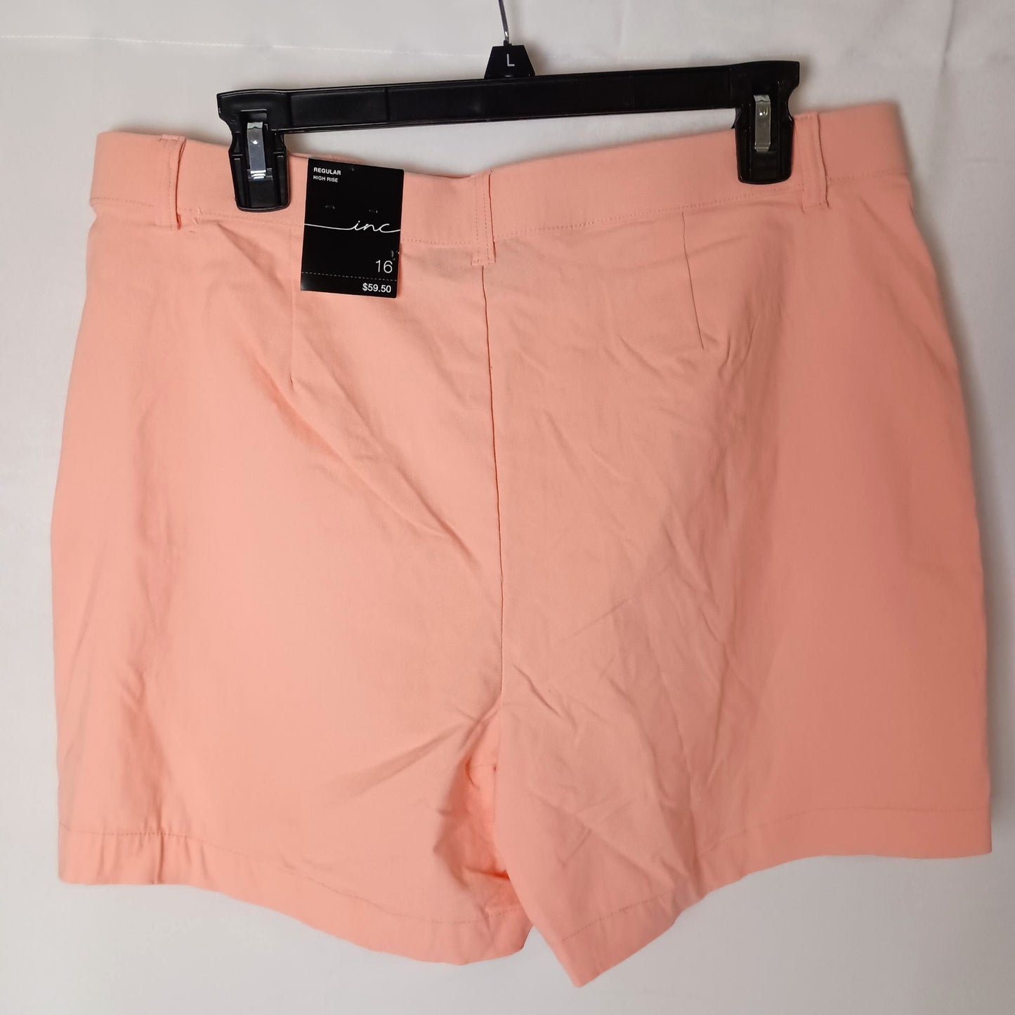 INC ultra high rise core shorts first blush stretch pockets size 16