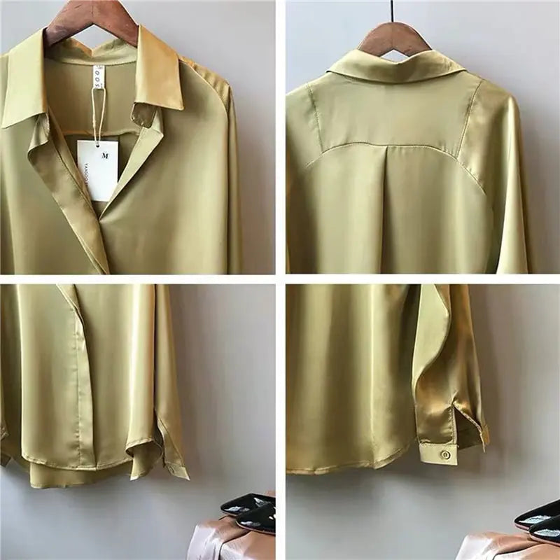 Beautiful Silk Button Front Chic Blouse Elegant 3 Colors New With Tags Women Size S-M-L