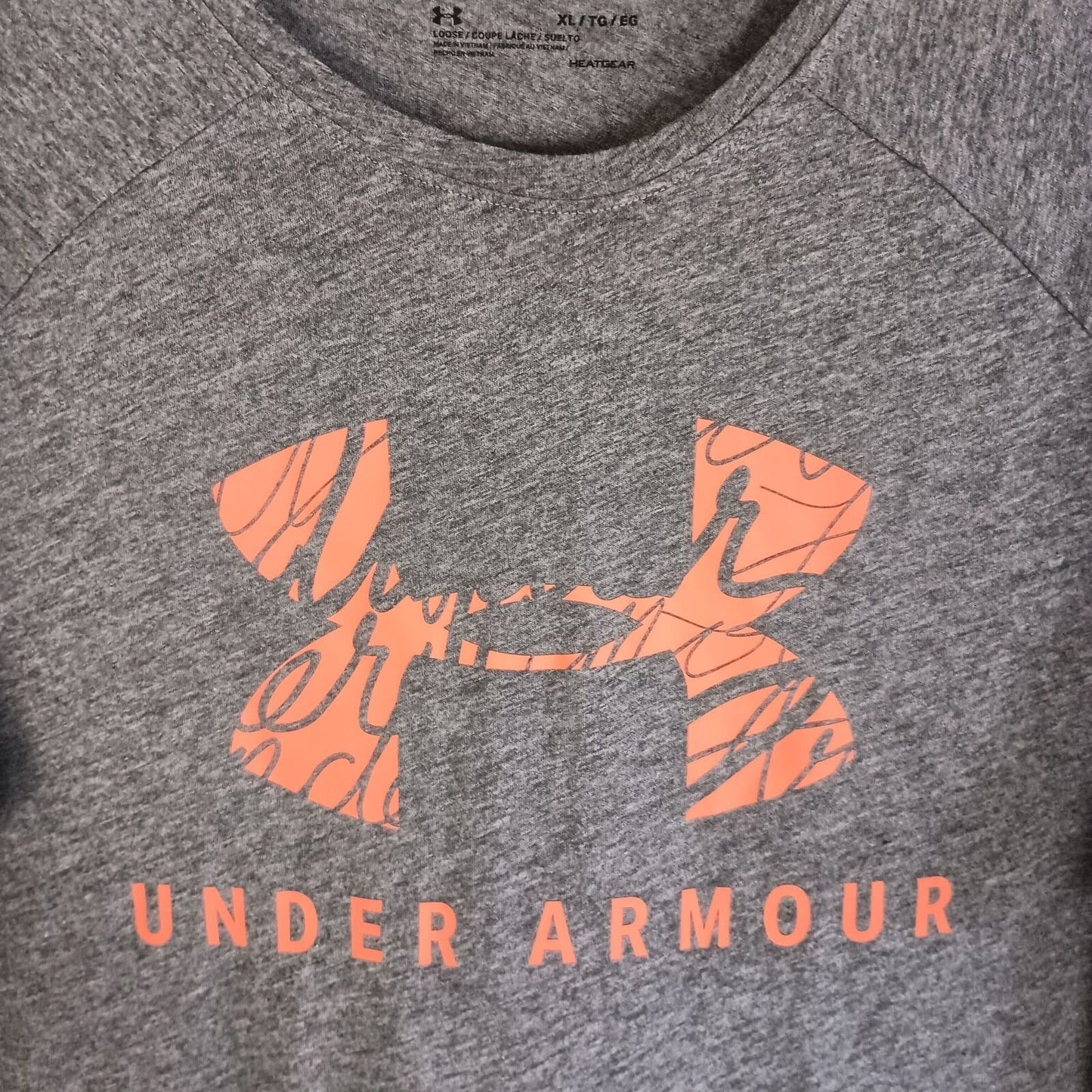 Under Armour Heatgear grey loose logo tee Women size XL