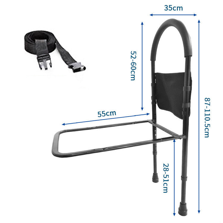 Bedside Armrest Guard With Foot Pad Mobility High Carbon Steel Assistive Device