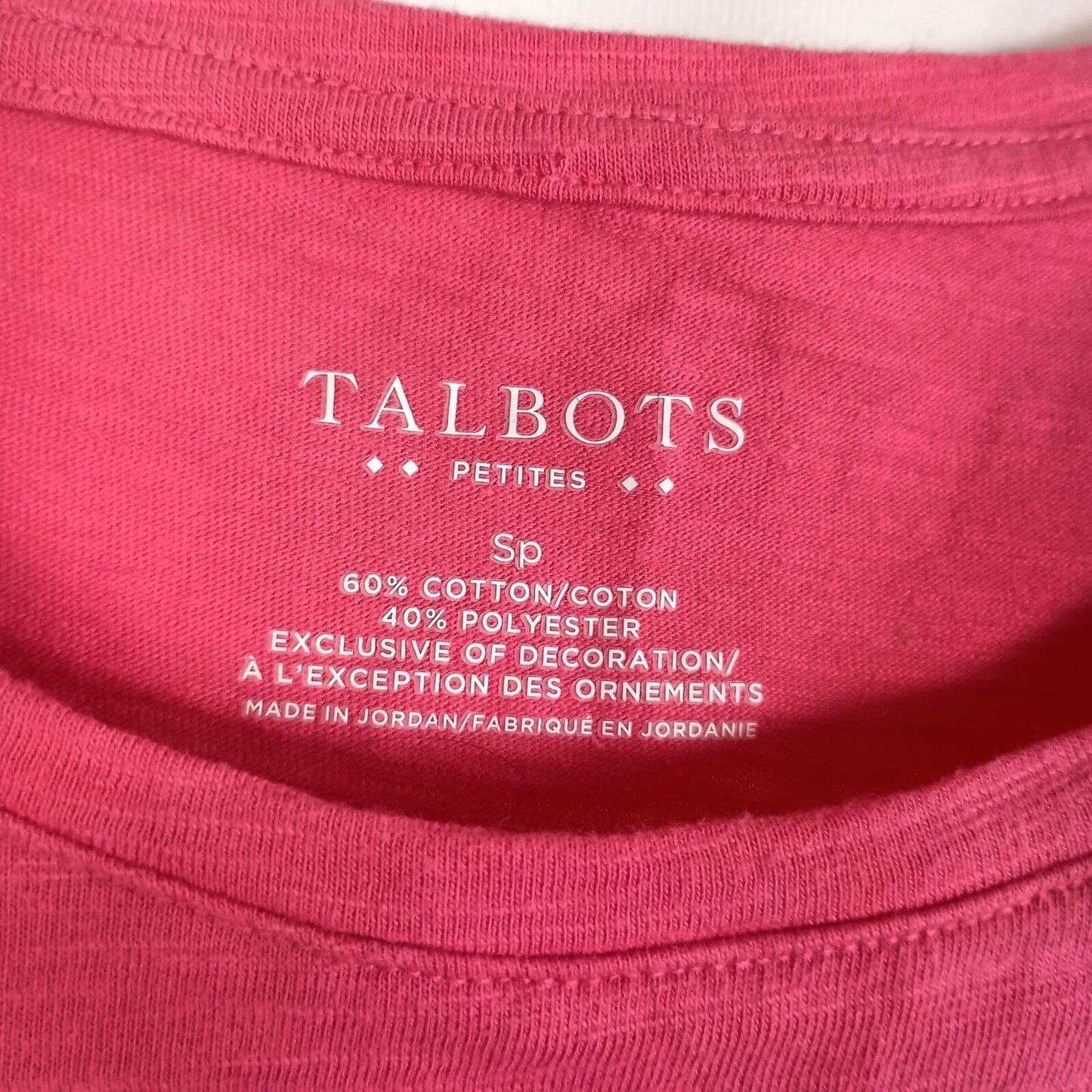 Talbots Petites crochet trim relaxed fit blouse tunic top women size SP