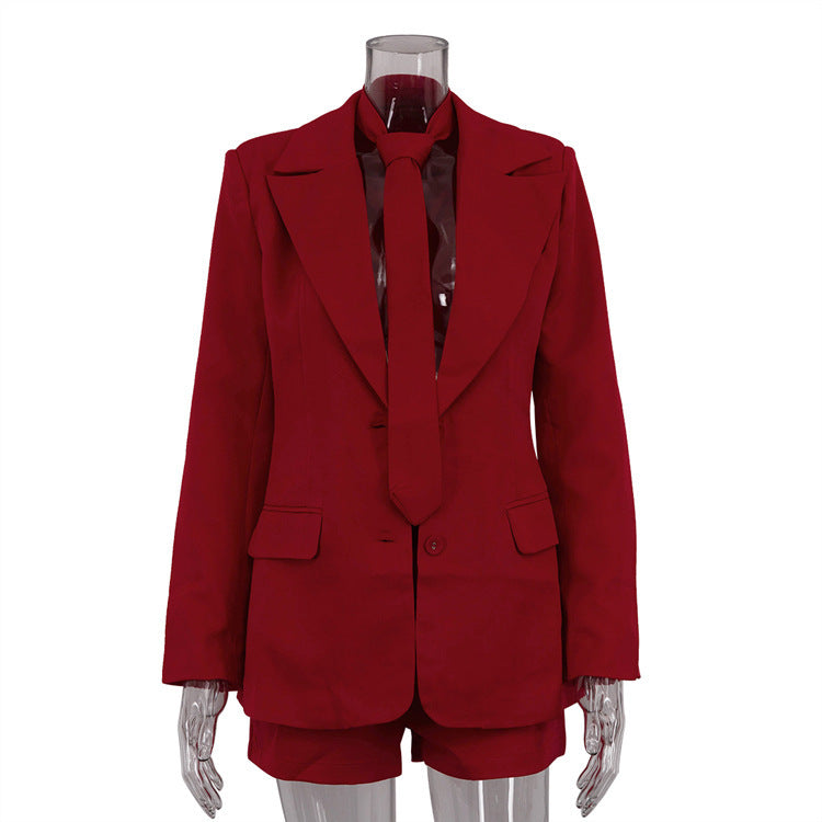 Ladies 2 Piece Suit Blazer and Shorts Tie is included with the set sizes S-L