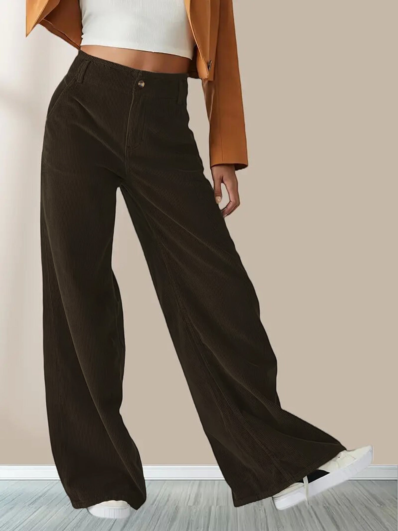 High Waist Drooping Slimming Casual Straight Pants Women's Trousers