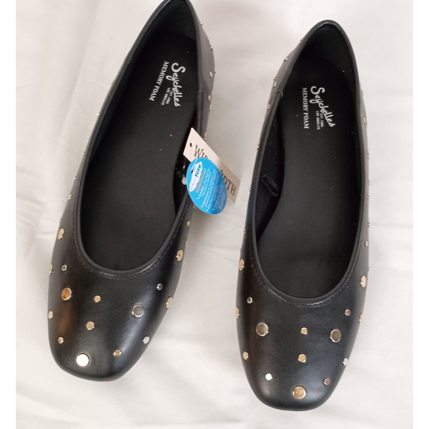 NEW Seychelles Anthropologie black Jamie square toe flats shoes size 8.5 Wide