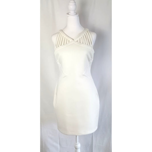 Guess Los Angeles Ivy bodycon back zip openwork shoulder dress size 8