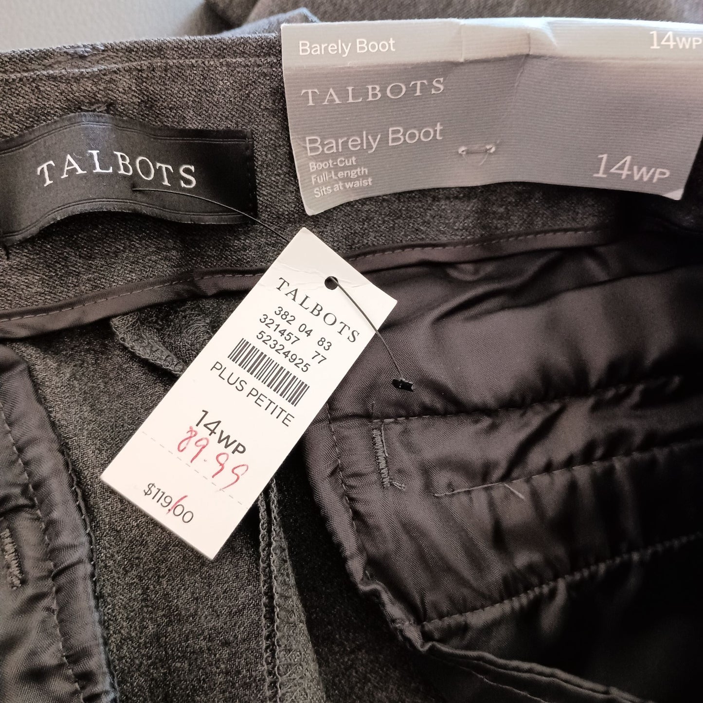 Talbots Barely Boot Boot Cut Flat Front pants New size 14 Women Petite