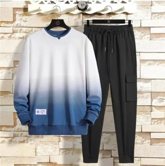 Men Ombnre 2 Pc Sweatshirt and Jogger Pants Set Relaxed Fit Ankle Strap  5 colors Sizes M-5XL