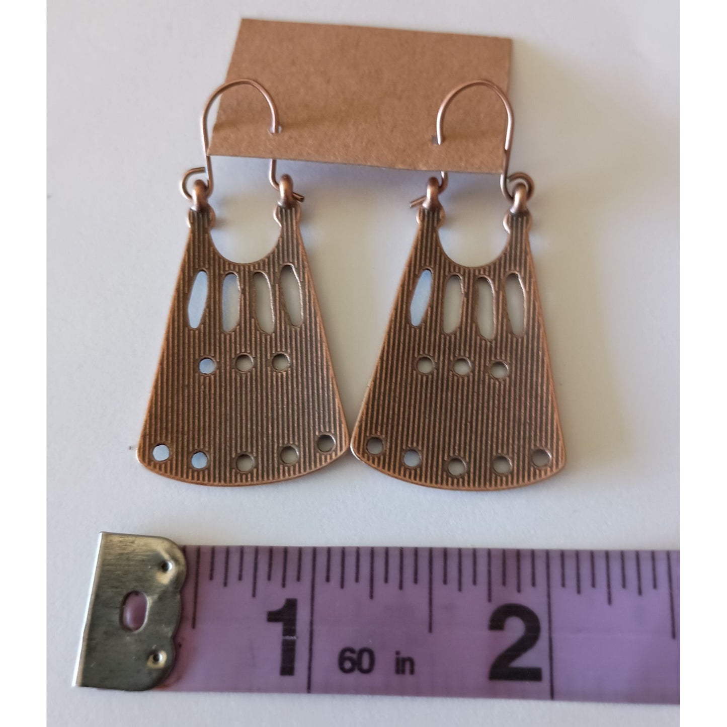 NEW Red Copper Tribal Square Hoop Earrings – Bold & Unique Design