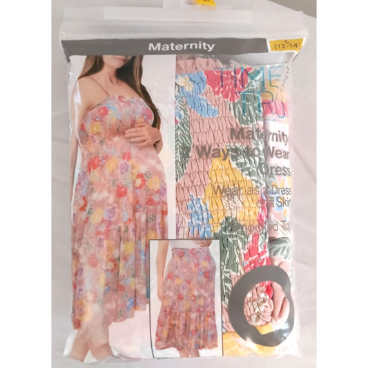 Time & Tru Maternity 2 ways to wear dress smocked top New size L 12-14