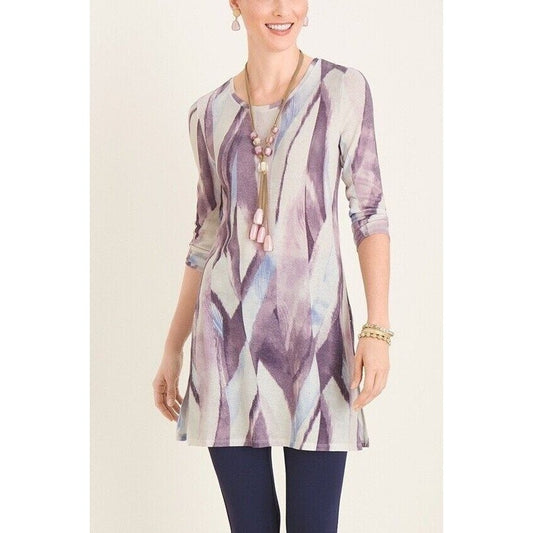 Chicos Brushed Side-Slit Tunic Top Blouse Chicos size 0P (4P)