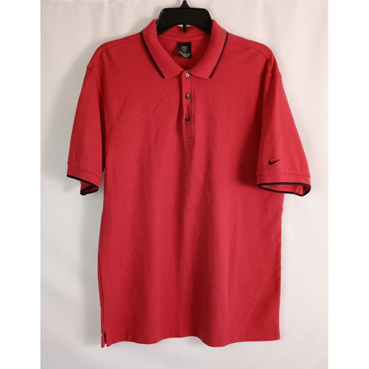 Nike Golf Travis Scott red cotton swoosh logo 3 button polo shirt size M