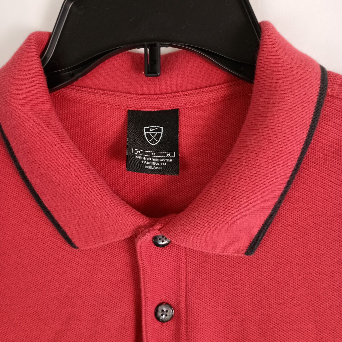 Nike Golf Travis Scott red cotton swoosh logo 3 button polo shirt size M