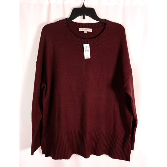 LOFT Ann Taylor Soft Tunic Sweater Wine New with Tags Size XL